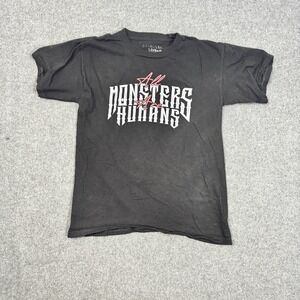 ALF All Monsters Are Human Horror Graphic T-Shirt Small Blac